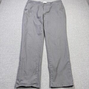 Mott & Bow Chino Pants Mens 38x32 Gray Cotton Spandex Flat Front Pockets Stretch